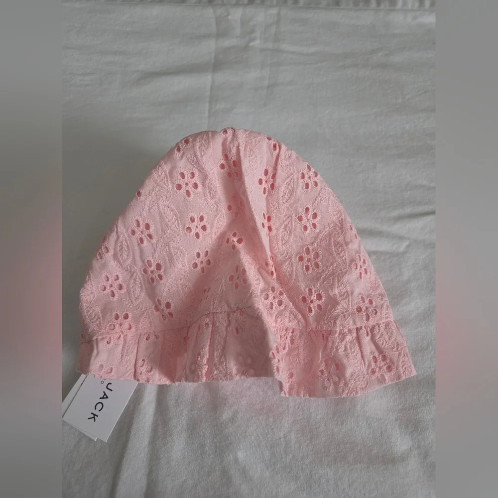 Janie and Jack Pink Floral Baby Bonnet